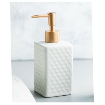 Zeepdispenser / Zeeppompje - Porselein Collectie - Wit - 350ml - Keramiek - 7x7x18cm