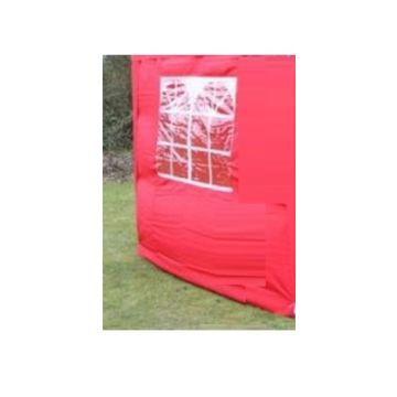 Zijwand Easy Up 2,5 mtr met raam kleur Rood