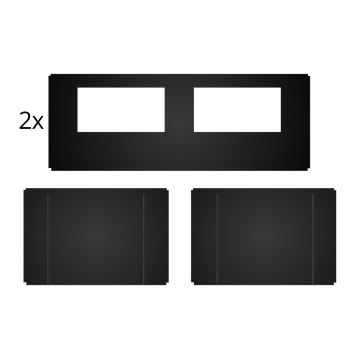 Zijwandenset voor Easy up 3×6 m Heavy duty Zwart