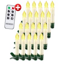 20 set LED Kerstboomverlichting kaarsen met afstandsbediening warm wit