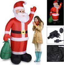 Opblaasbare Kerstman 195 cm hoog met verlichting