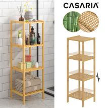 Bamboe staande opbergrek met 5 legplanken 110x33x33cm 