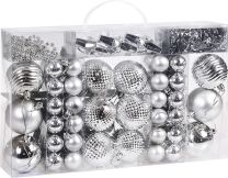 Kerstboom decoraties - Set van 66 - zilver