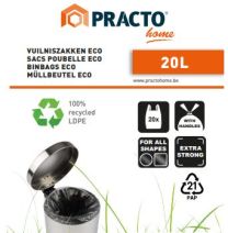100 Biologisch afbreekbare vuilniszakken 20L met handgreep 