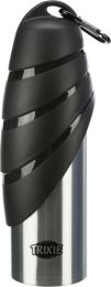 TRIXIE DRINKFLES RVS MET PLASTIC DRINKBAKJE ASSORTI 750 ML