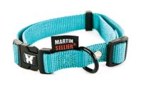 MARTIN SELLIER HALSBAND NYLON TURQUOISE VERSTELBAAR 10 MMX20-30 CM