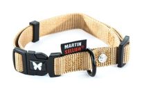 MARTIN SELLIER HALSBAND NYLON BEIGE VERSTELBAAR 25 MMX45-65 CM