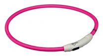 TRIXIE HALSBAND FLASH LIGHT LICHTGEVEND USB OPLAADBAAR ROZE 7 MMX65 CM