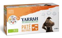 YARRAH ORGANIC HOND MULTIPACK PATE KALKOEN / KIP / RUND 6X150 GR