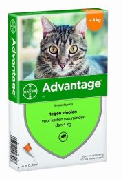 BAYER ADVANTAGE KAT 4 PIPETTEN 40 TOT 4 KG 4 PIP