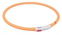 TRIXIE HALSBAND USB FLASH LIGHT LICHTGEVEND OPLAADBAAR ORANJE 70X1CM