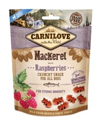 CARNILOVE CRUNCHY SNACK MAKREEL / FRAMBOOS 200 GR