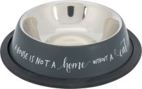 TRIXIE VOERBAK KAT RVS ANTI SLIP GRIJS 200 ML 15 CM