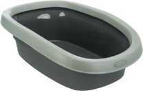 TRIXIE KATTENBAK CARLO BE ECO MET RAND ANTRACIET / GRIJS 43X31X14 CM