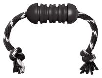 KONG EXTREME DENTAL MET TOUW ZWART / WIT 12X5X5 CM