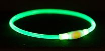 TRIXIE HALSBAND USB FLASH LIGHT LICHTGEVEND OPLAADBAAR GROEN 40X0,8 CM