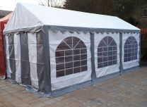 Professionele Partytent PVC 4x6x2,2 mtr in Wit-Grijs