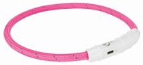 TRIXIE HALSBAND HOND FLASH LICHTHALSBAND USB TPU / NYLON ROZE 45X0,7 CM