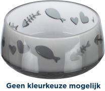 TRIXIE VOERBAK / WATERBAK VIS / HART KUNSTSTOF / RUBBERRING ASSORTI 12 CM 300 ML 4 ST