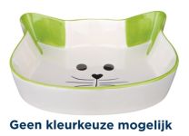 TRIXIE VOERBAK / WATERBAK KATTENHOOFD MET GEZICHT KERAMIEK  ASSORTI 15X10 CM 200 ML 4 ST