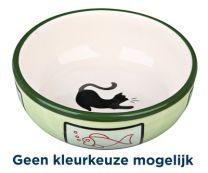 TRIXIE VOERBAK / WATERBAK KAT / VIS KERAMIEK ASSORTI 13 CM 350 ML 4 ST