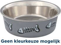 TRIXIE VOERBAK / WATERBAK VISGRAAT RVS / KUNSTSTOF / RUBBER ASSORTI 12 CM 250 ML 4 ST