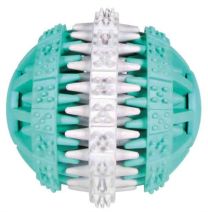 TRIXIE DENTA FUN NATUURRUBBER BAL MET MUNTSMAAK 6X6X6 CM 3 ST