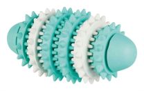 TRIXIE DENTA FUN NATUURRUBBER RUGBY MET MUNTSMAAK 15 CM 3 ST