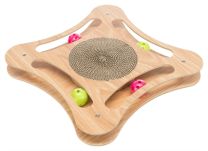 TRIXIE KRABKARTON MET SPEELGOED HOUT 35X35X4 CM