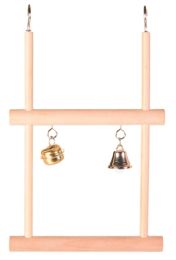 TRIXIE TRAPEZESCHOMMEL DUBBEL MET BEL HOUT 12X20 CM 4 ST