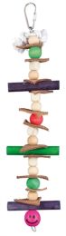 TRIXIE SPEELGOED MET TOUW & KRALEN HOUT / LEER MEERKLEURIG 28 CM 3 ST