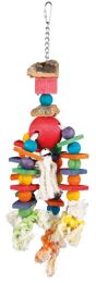 TRIXIE SPEELGOED AAN KETTING TOUW & KRALEN HOUT / KURK 35 CM 3 ST