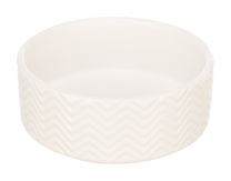 TRIXIE VOERBAK / DRINKBAK WAVE KERAMIEK WIT 20 CM 1,6 LTR