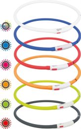 TRIXIE FLASH LICHTRING USB SILICONE MEERKLEURIG XS-XL 70 CM 10MM