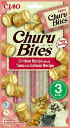 INABA CHURU BITES CAT CHICKEN RECIPE WRAPS TUNA WITH SALMON RECIPE 3X10 GR