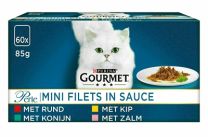 GOURMET PERLE MINI FILETS IN SAUS KIP / KONIJN / RUND / ZALM 60X85 GR