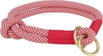 TRIXIE SOFT ROPE HALSBAND HOND HALF-SLIP ROOD / CREME 40X1 CM