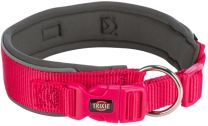 TRIXIE PREMIUM HALSBAND HOND EXTRA BREED FUCHSIA / GRAFIET GRIJS 33-42X3,5 CM