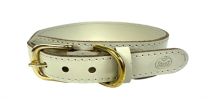 SAZZZ HALSBAND HOND PIONEER CLASSIC LEER CREME 42-50X3,5CM