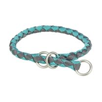 TRIXIE HALSBAND HOND CAVO HALFSLIP AQUA / GRAFIET GRIJS 39-45X1,2 CM