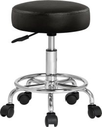 Casaria - Hoogte Verstelbaar Rolkruk 51- 65cm Zithoogte Zwart