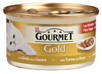 GOURMET GOLD FIJNE HAPJES KALKOEN / EEND 85 GR