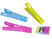 Wasknijpers kunststof in 3 kleuren - set van 48 stuks