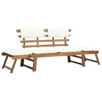  Ligbed/tuinbank 190x66x75 cm massief acaciahout