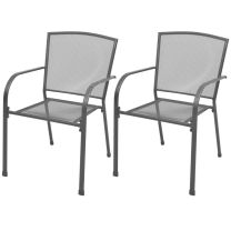  Tuinstoelen stapelbaar staalgaas 2 st