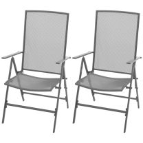  Tuinstoelen stapelbaar 2 st staal grijs