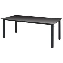  Tuintafel 190x90x74 cm aluminium en glas zwart