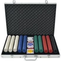  Pokerset met 1000 chips aluminium