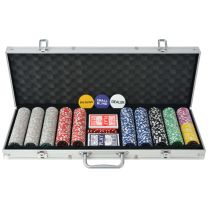  Pokerset met 500 chips aluminium