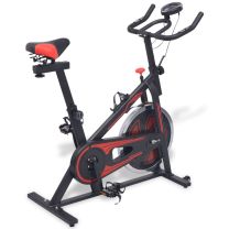  Hometrainer met hartslagsensoren zwart en rood